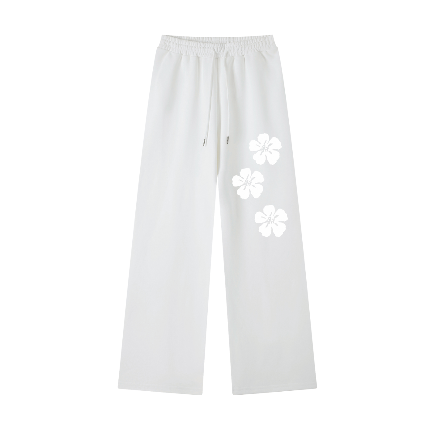 flower design grey sweatpants