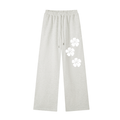 flower design grey sweatpants