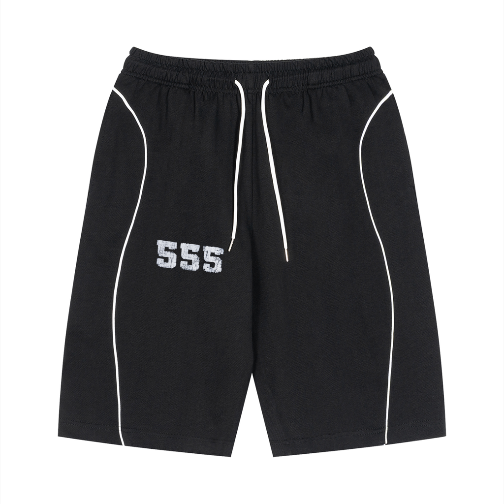 555 shorts with line design