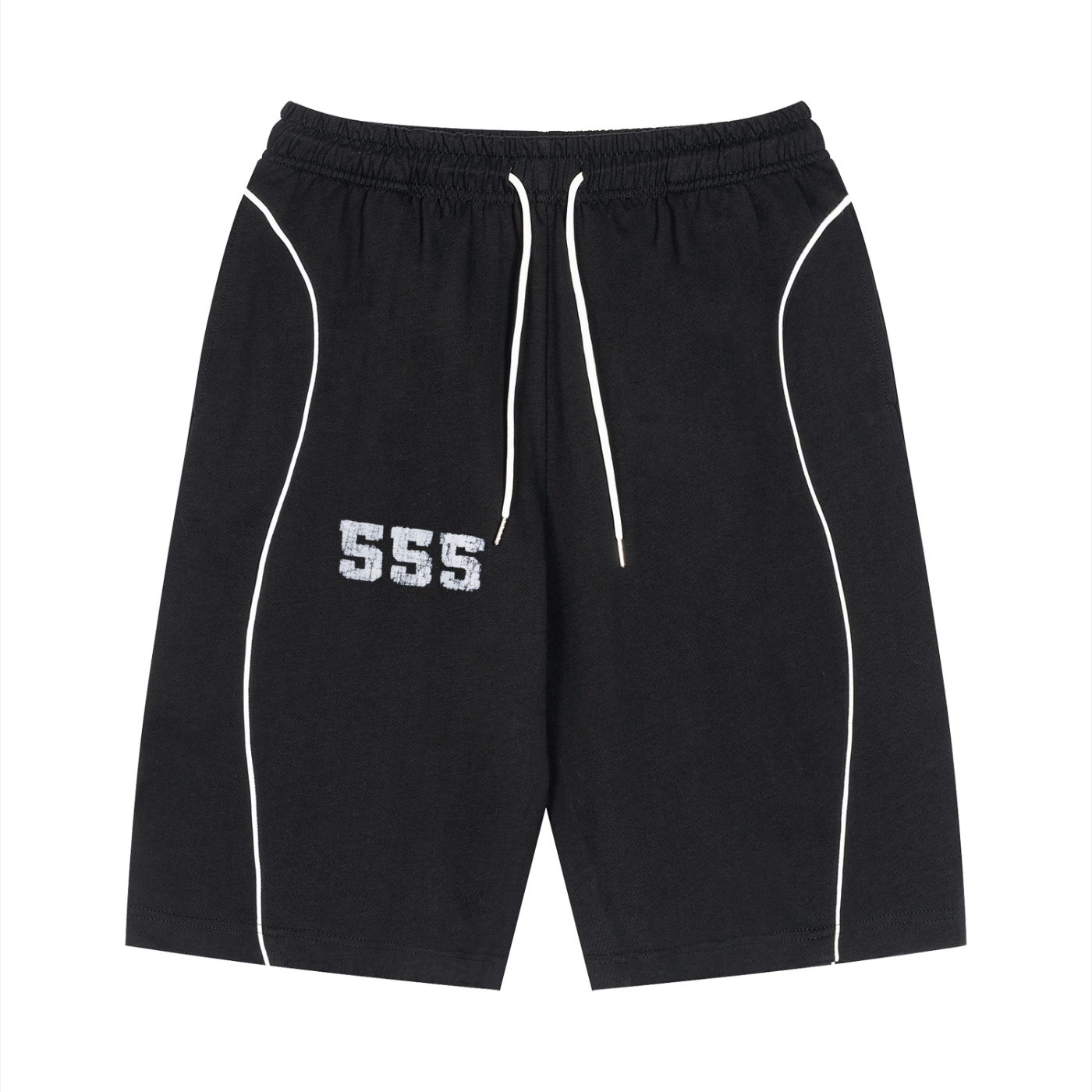 555 shorts with line design